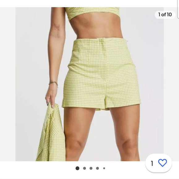 Topshop Pants - NWOT TopShop High Waist Limeade Plaid Summer Shorts Sz 6